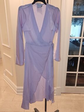 ASOS Design Lilac Wrap Hi-Low Dress.  Purple Lilac Lavender. New!!